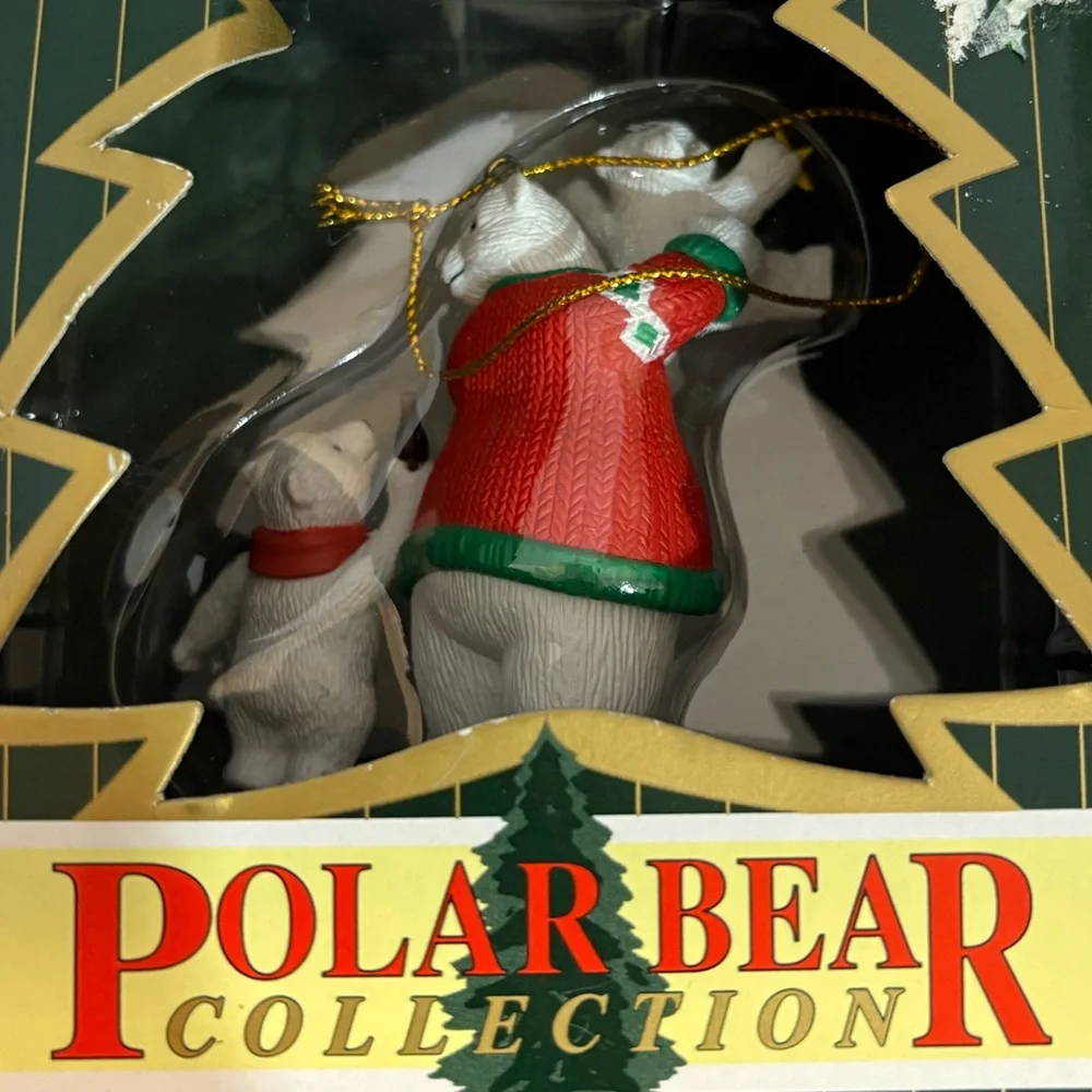 Coca-Cola Polar Bear Collection Christmas ornament 1998 features snow snow bears